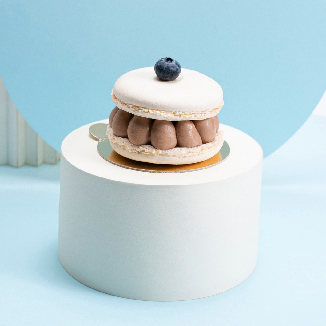 Áfonyás gesztenyés macaron (gluténmentes)