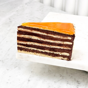 Dobos cake slice